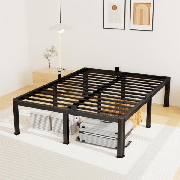 14 Inch Queen Bed Frame Metal Platform Bed Frame with - MSRP $118