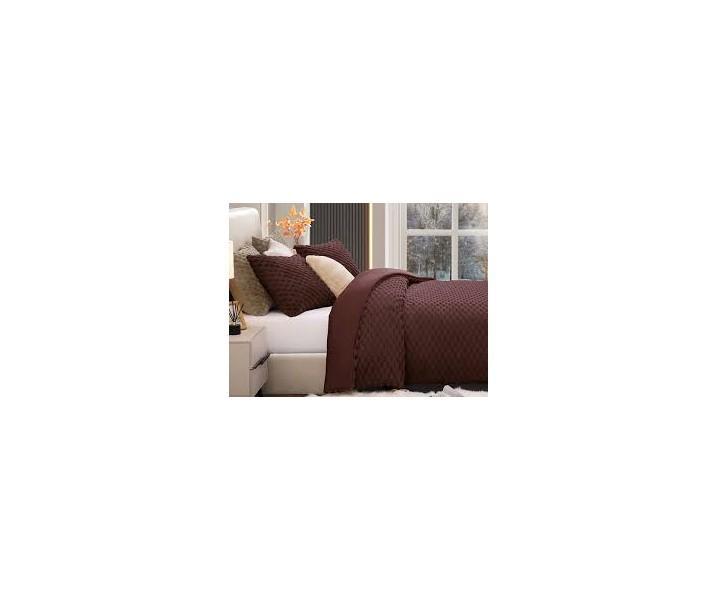 CASAAGUSTO Fluffy King Comforter Set, Burgundy Luxury - MSRP $35