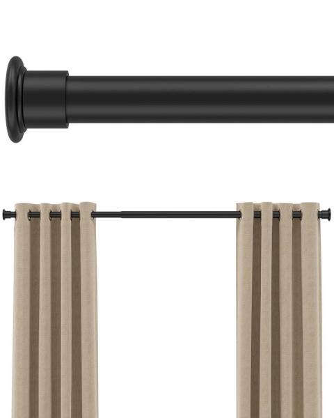 EZFurni 42-123in Tension Curtain Rod, Heavy Duty - MSRP $39
