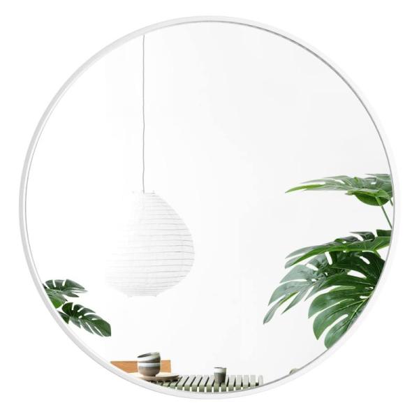 24" Lg White Round Mirror Bathroom Mirror - MSRP $59
