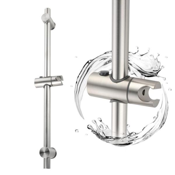 BANGPU 24in Shower Slide Bar Adjustable Shower Bar, Wall Mount - MSRP $36