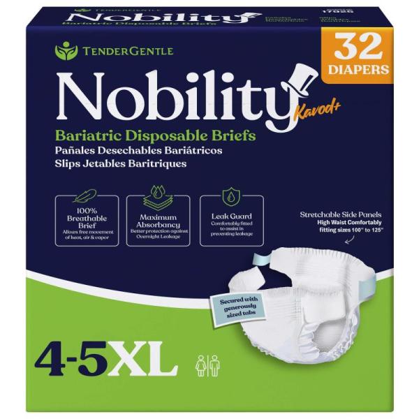 Nobility 4-5XL Adult Diapers, 32ct packs - MSRP $79