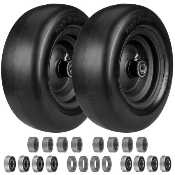 11x4.00-5 Lawn Mower Tires Flat Free Solid Smooth Tires - MSRP $56