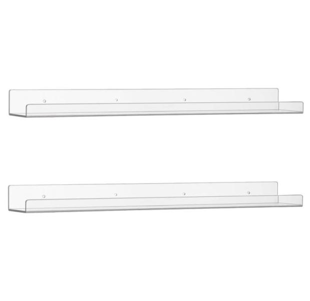 HBlife 24 Inches Floating Shelves, Wall Mounted Clear - MSRP $32