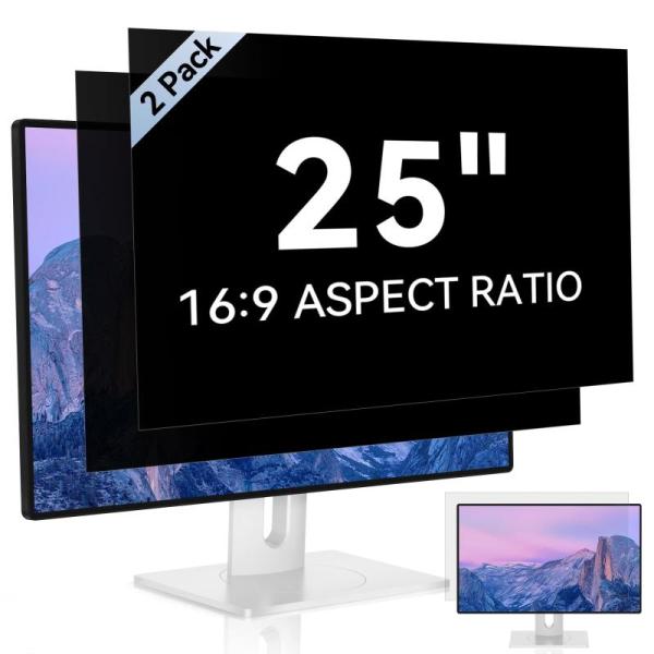 Computer Privacy Screen, 169 Aspect Ratio, 2pk 25in - MSRP $69