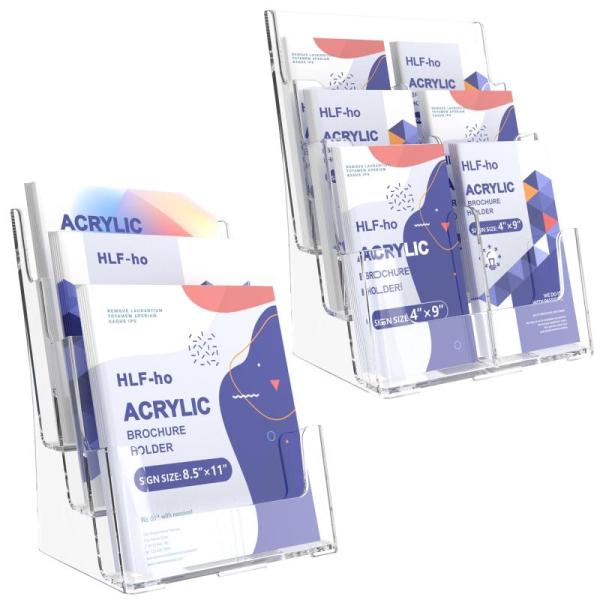 HLF-ho Brochure Holder, 8.5x11in 3-Tier & Removable Divider - MSRP $55