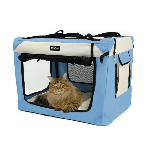 Sivlefoss Large Cat Carrier Collapsible Travel Dog Crate - MSRP $56