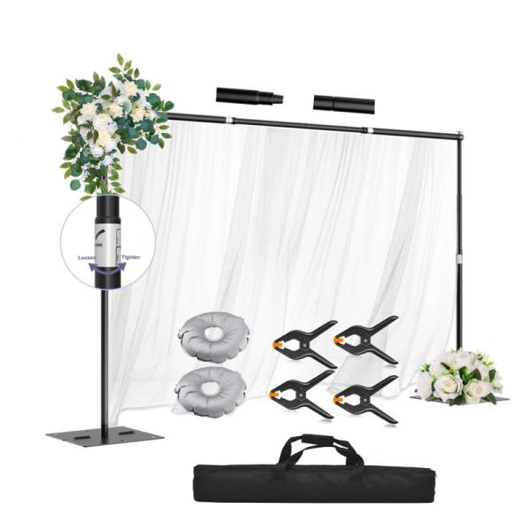 GLOSHOOTING Heavy Duty Backdrop Stand, 8.5x10ft Adjustable - MSRP $69