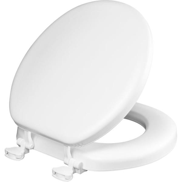 Mayfair Padded Toilet Seat, Cushioned Soft Vinyl-Wood - MSRP $32