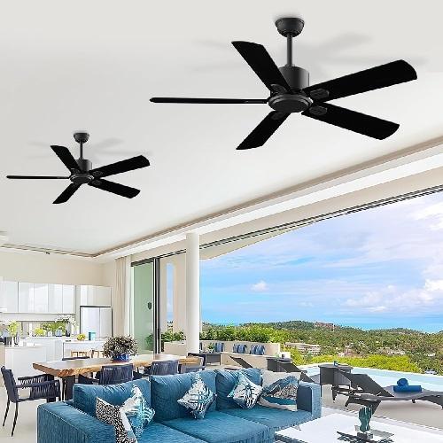 Outdoor/Indoor Flush Mount Ceiling Fan, 52in No Light - MSRP $68