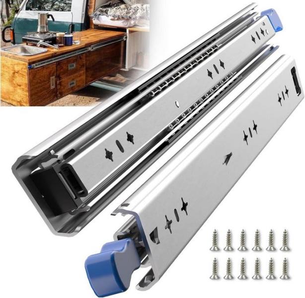 260lbs Heavy Duty Locking Drawer Slides, Full 1-pair - MSRP $59