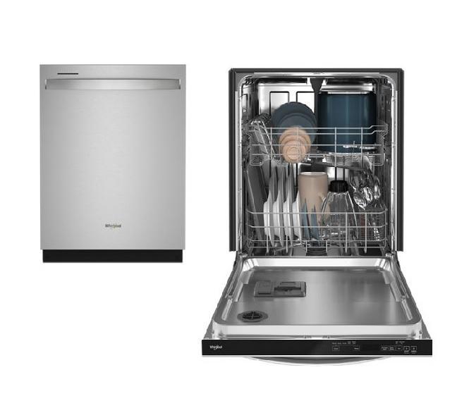 Shelf Pull Appliances - Whirlpool WDT740SALZ 24" Top Control Large Capacity Dishwasher - MSRP $719