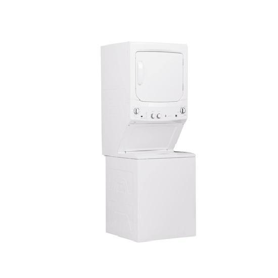 Shelf Pull Appliances - GE GUD27GSSMWW Stacked Laundry Center with 3.8-cu ft Washer and 5.9-cu ft Dryer - MSRP $1,599
