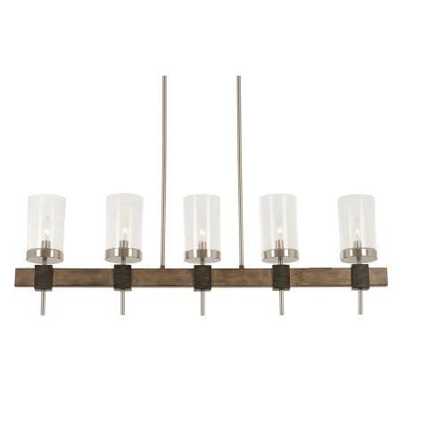 Minka Lavery 4635-106 Bridlewood 5 Light 40" Wide Taper Candle Linear Chandelier with Seedy Glass Shades - MSRP $614