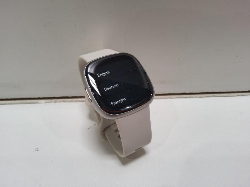 Fitbit Sense 2 Smartwatch, Platinum Aluminum with Lunar White Band - Est Retail $299