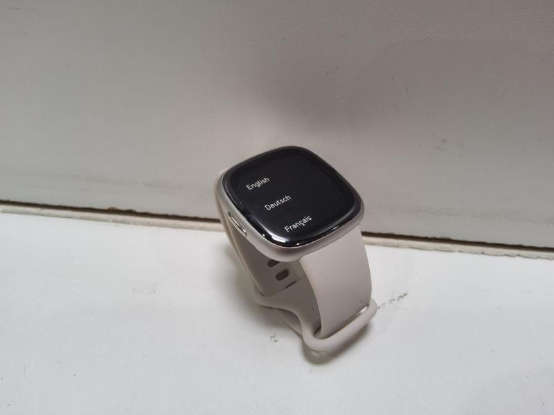 Fitbit Sense 2 Smartwatch, Platinum Aluminum with Lunar White Band - Est Retail $299
