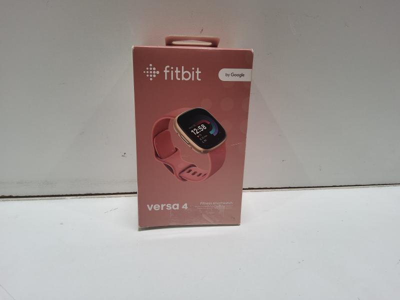 Fitbit Versa 4 Smartwatch, Copper Rose Aluminum with Pink Sand Band - Est Retail $199