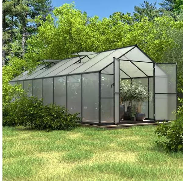 Doors & Windows - VEIKOUS 8ftWx16ftD Polycarbonate Greenhouse, Grisham, Masonite, Aoodor, Ply Gem - Est Retail $2,868
