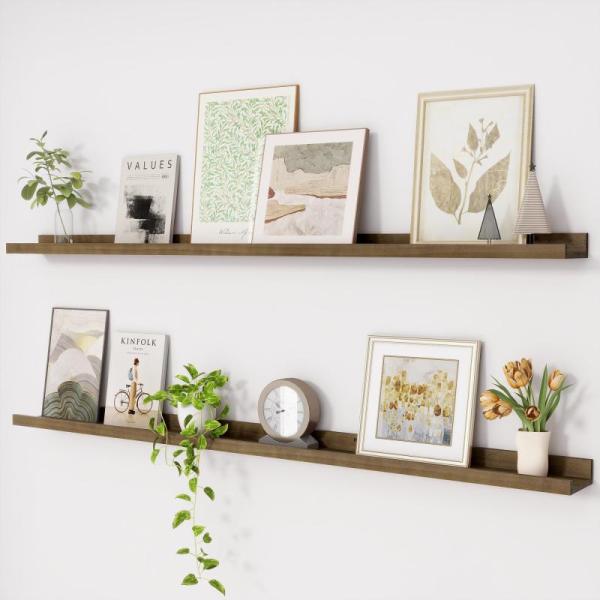 Furniture - Fun Memories Picture Ledge Shelves & Solid Wood Wall-Mounted Decorative Shelves - MSRP $4,561