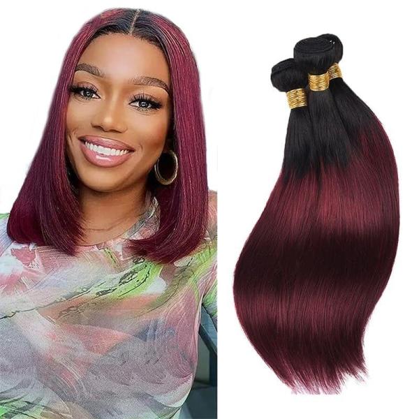 Beauty - Aikebi Straight Burgundy T1B/99J Human Hair Bundles, DYUEOK Invisible Face Lift Tape & More - MSRP $4,268