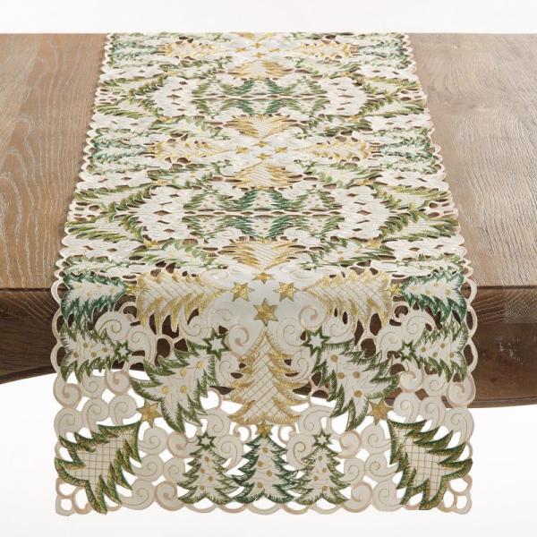 Kitchen - Saro Cutwork Table Runner, Two-Tone Fringe Napkins (Set of 4), Grosche Coffee Grinder - MSRP $1,441