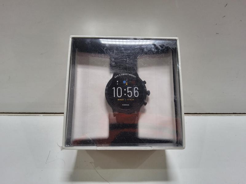NEW - Fossil, Gen 5 Smartwatch 44mm Stainless Steel, Black with Black Silicone Band - Est Retail $259