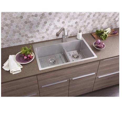Elkay ECTSRAO33229BG4  33" x 22" Double Basin Stainless Steel Kitchen Sink - MSRP $658