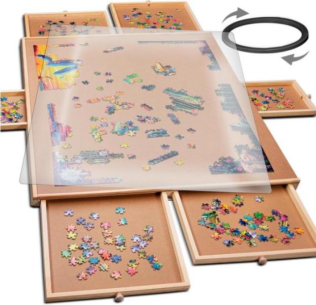 PlayVibe 1500pc Rotating Puzzle Board w/Drawers - MSRP $79