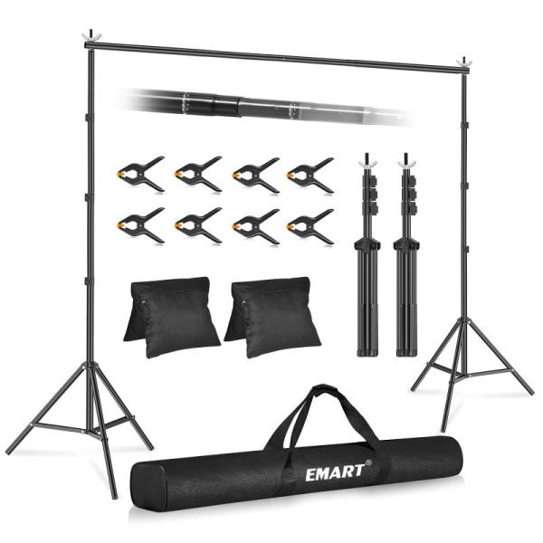 EMART Backdrop Stand 10x10ft(WxH) Photo Studio Adjustable - MSRP $84