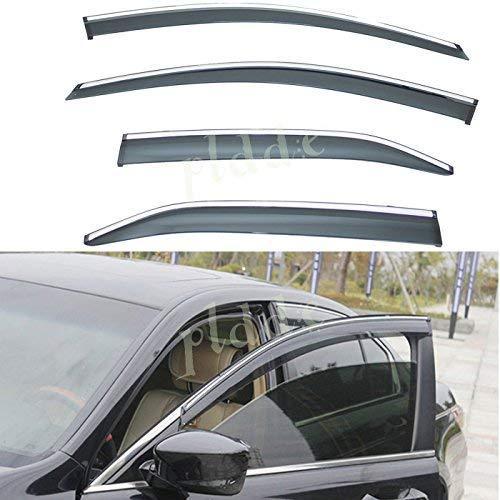PLDDE 4pcs Smoke Tint With Chrome Trim Outside Mount Tape - MSRP $55