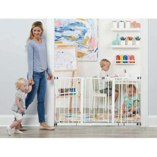 Regalo 56" Extra WideSpan Walk Through Baby Gate Includes 4-Inch 8-Inch and 12-Inch Extension 8 Piece Set - MSRP $59