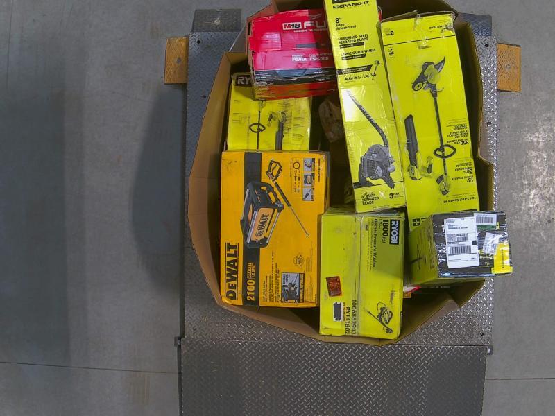 Two Pallets of Assorted Salvage Power Tools - Ryobi, Milwaukee, DeWalt - Estimated MSRP $3,200