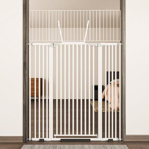 51.18" Extra Tall Cat Gate for Doorway, 30.5"-40" Auto Close Pet Gate, White - MSRP $129