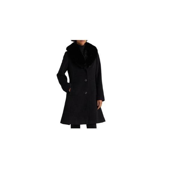 Apparel - Ralph Lauren Faux Fur Shawl Collar Wool Blend Coat, Vince Cashmere Cardigan, Varley - MSRP $3,481