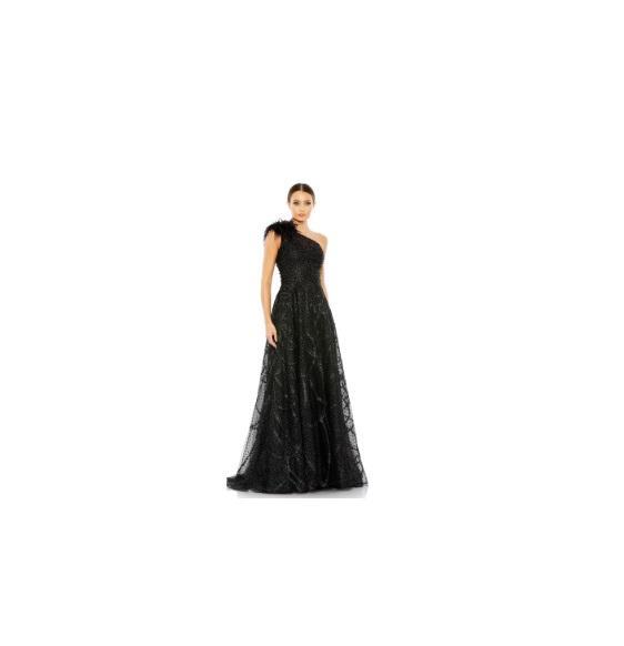 Apparel - Mac Duggal Embellished One Shoulder A-Line Prom Gown, FRAME Banded Pants, LSpace, Kurt Geiger - MSRP $4,183
