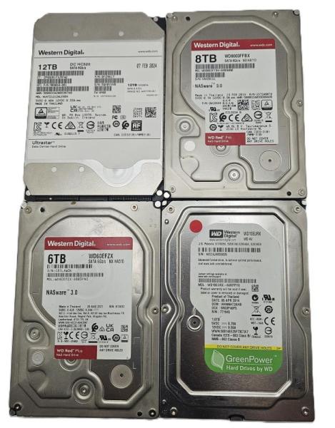 HARD DRIVES - WESTERN DIGITAL - 12TB,8TB,6TB,4TB,1TB 3.5" SATA DRIVES