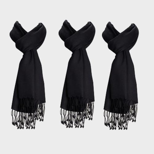 144PCS Unisex Fleece Lined Thermal Scarf Black 9.5 X 59