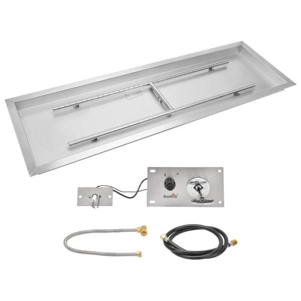 Outdoor - Stanbroil Rectangle Fire Pit Kit, Thealyn Metal Garden Fence, 10L0L Front Seat Assembly Kit - MSRP $4,182
