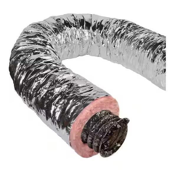 Master Flow 7inx25ft Insulated Flexible Ducts, R8 Silver Jacket - Est Retail $1,147