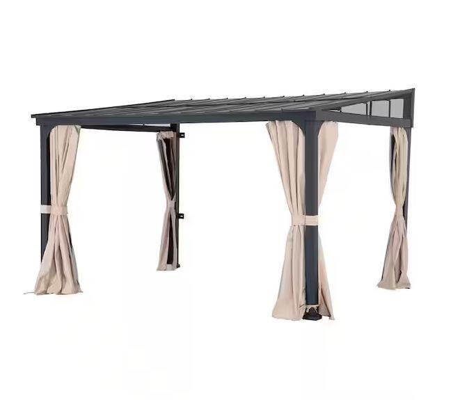 Doors & Windows - Sunjoy Metal Frame Lean to Gazebo, Calhome Barn Door Hardware Kit - Est Retail $15,116- 7plts