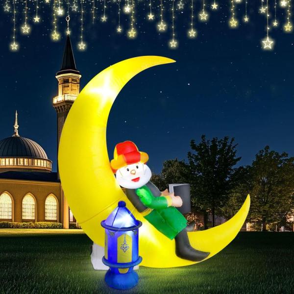 Lawn & Garden - Dawdix 5.8ft Eid Mubarak Moon + Ramadan Inflatable, Mudder 15.4ft 4th of July Inflatable - MSRP $3,463