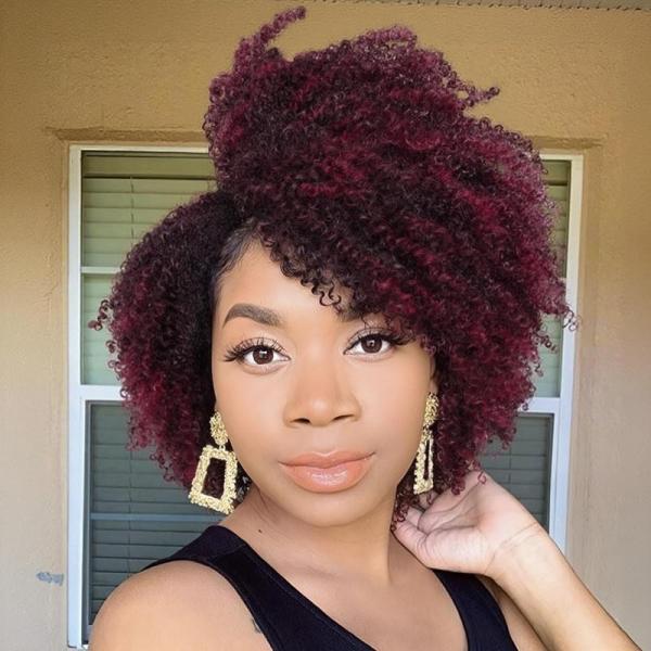 Beauty - WIGER 6" Short Kinky Curly Burgundy Side Part Twist Wig, Umisr Electric Toothbrush for Adults - MSRP $5,354