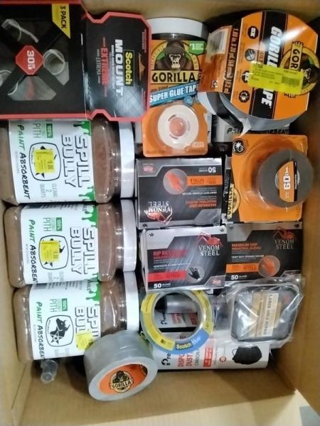 Home Improvement - Scotch-Mount Double-Sided Tape, Gorilla Duct Tape, Supreme Silicone Caulk - MSRP $1,115