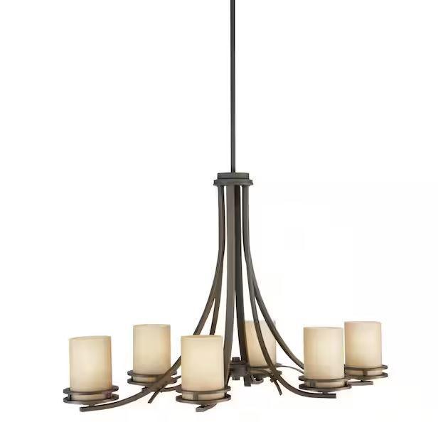 Lighting & Electrical - Kichler Shaded Cylinder Chandelier, Uolfin Room Ceiling Light - Est Retail $14,362- 4plts