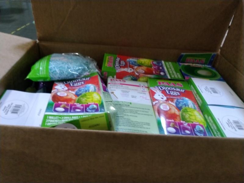 General Merchandise - Paas Dinosaur Eggs, Garnier Olia Hair Highlights Kit, Safe Step Sure Paws Ice Melt - MSRP $2,507