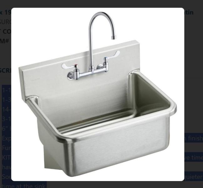 Lot of 2 Elkay Wall Mount Sink & Faucet Kits - MSRP $7,376