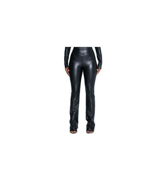 Apparel - Naked Wardrobe Croc Embossed Faux Leather Bootcut Pants, Beach Riot, La Blanca, SKIMS - Original MSRP $4,354