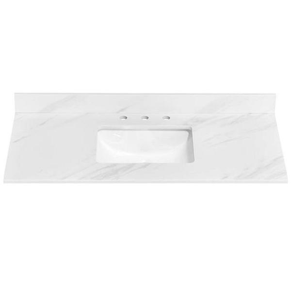 NEW - 48 in. x 22 in. Engineered Stone Vanity Top with Sink in Venice White - MSRP $379
