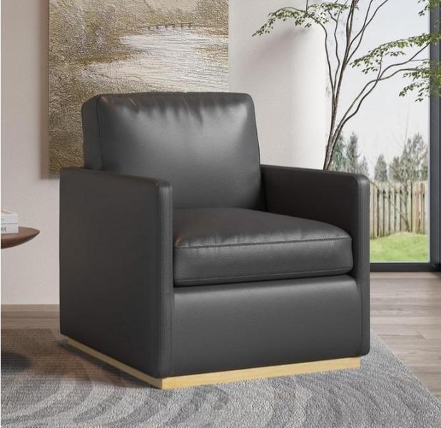 NEW - Vipbear Swivel Barrel Chair, Black - MSRP $331
