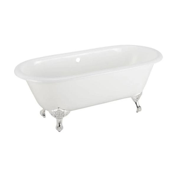 Signature Hardware 60" Sanford Cast Iron Clawfoot Bathtub - MSRP $2,755